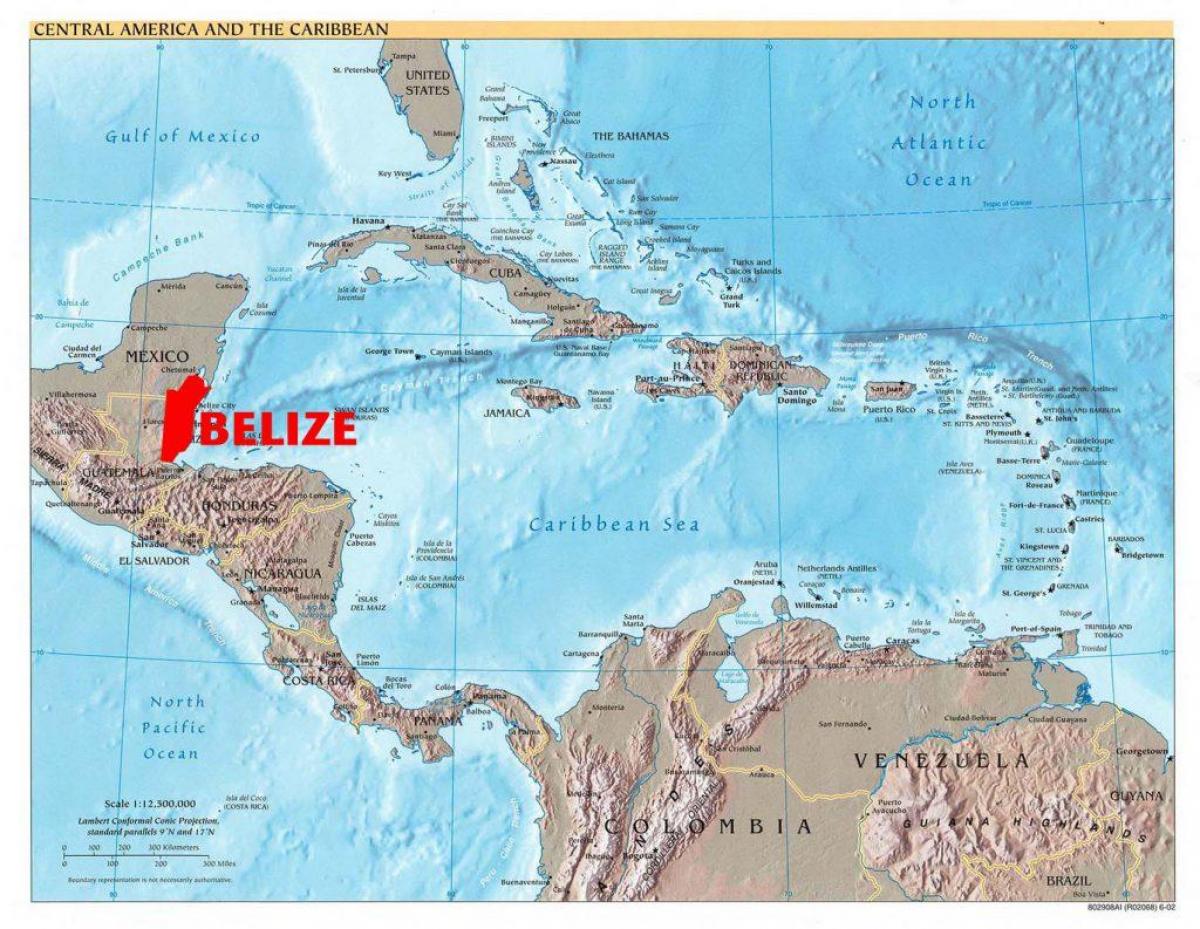 نقشہ کے بیلیز وسطی امریکہ