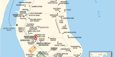 نقشہ کے placencia گاؤں بیلیز